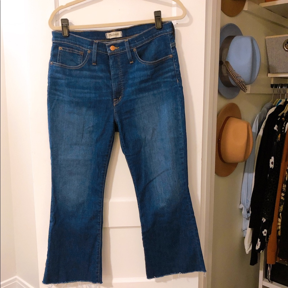 Madewell high waisted cropped leg cut off jeans